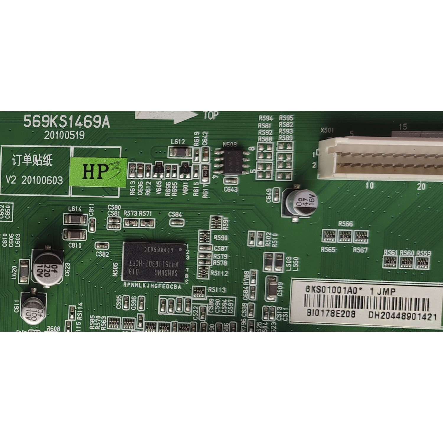 MAIN PARA TV DYNEX / NUMERO DE PARTE 6KS01001A0 / 569KS1469A / V2 20100603 / BI0178E208 / DH20448901421 / 20100519 / PANEL V315B6-L01 REV.C5 / MODELO DX-32L151A11	 - Imagen 2